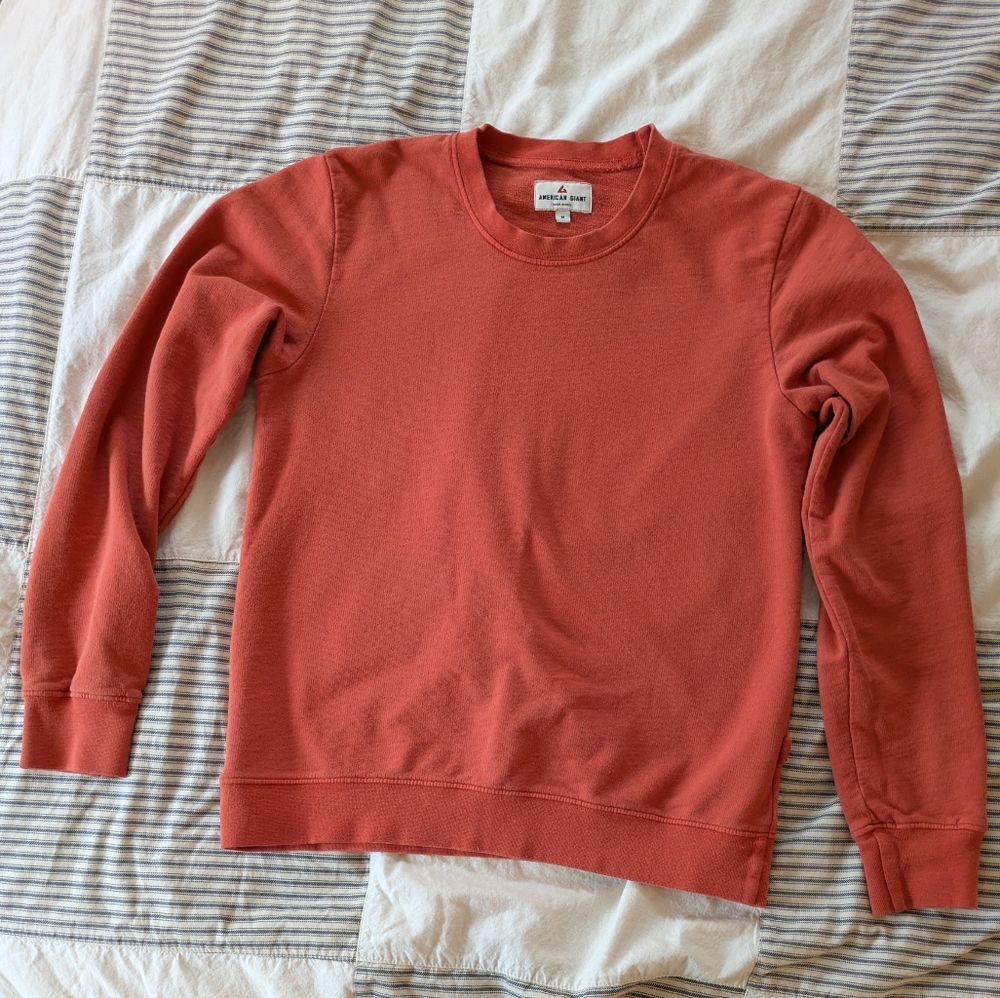 American Giant 100% Cotton Crewneck Sweatshirt In Coral